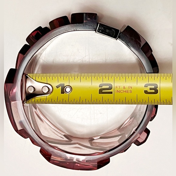 Burberry Prorsum Runway Plum Ombré Lucite Oversize Check Bracelet - Picture 6 of 8